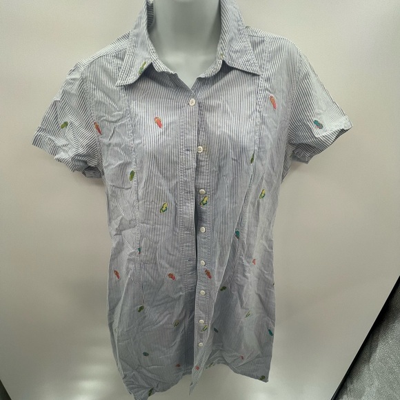 J.G. Hook Women’s Short Sleeve Button-Up Dress Flip-Flop Embroidery (Pre-Loved) - Picture 3 of 13